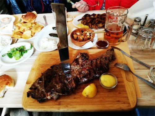 A typical dinner during our rides enduro north star